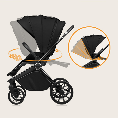 Lionelo Mika Plus 3-in-1 Black Onyx — Kombikinderwagen